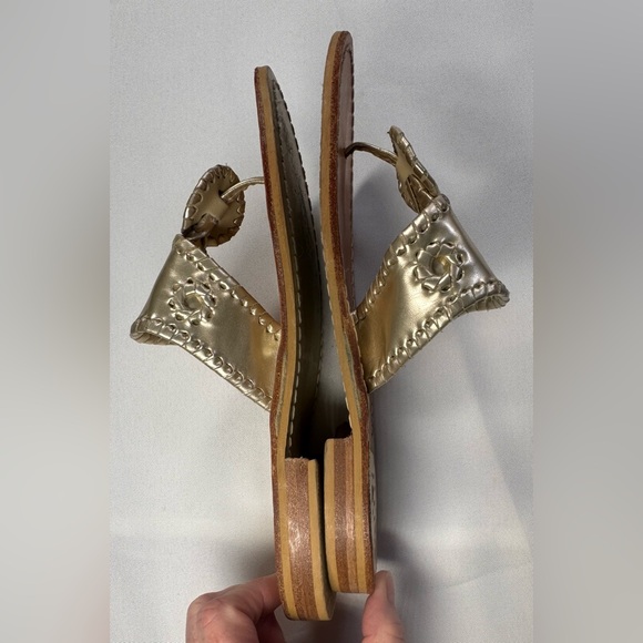 Jack Rogers Classic Gold Metallic Sandals - Size 7 M - Preppy Icon! - Picture 2 of 7